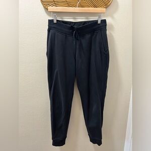 Lululemon black scuba French terry joggers size 8